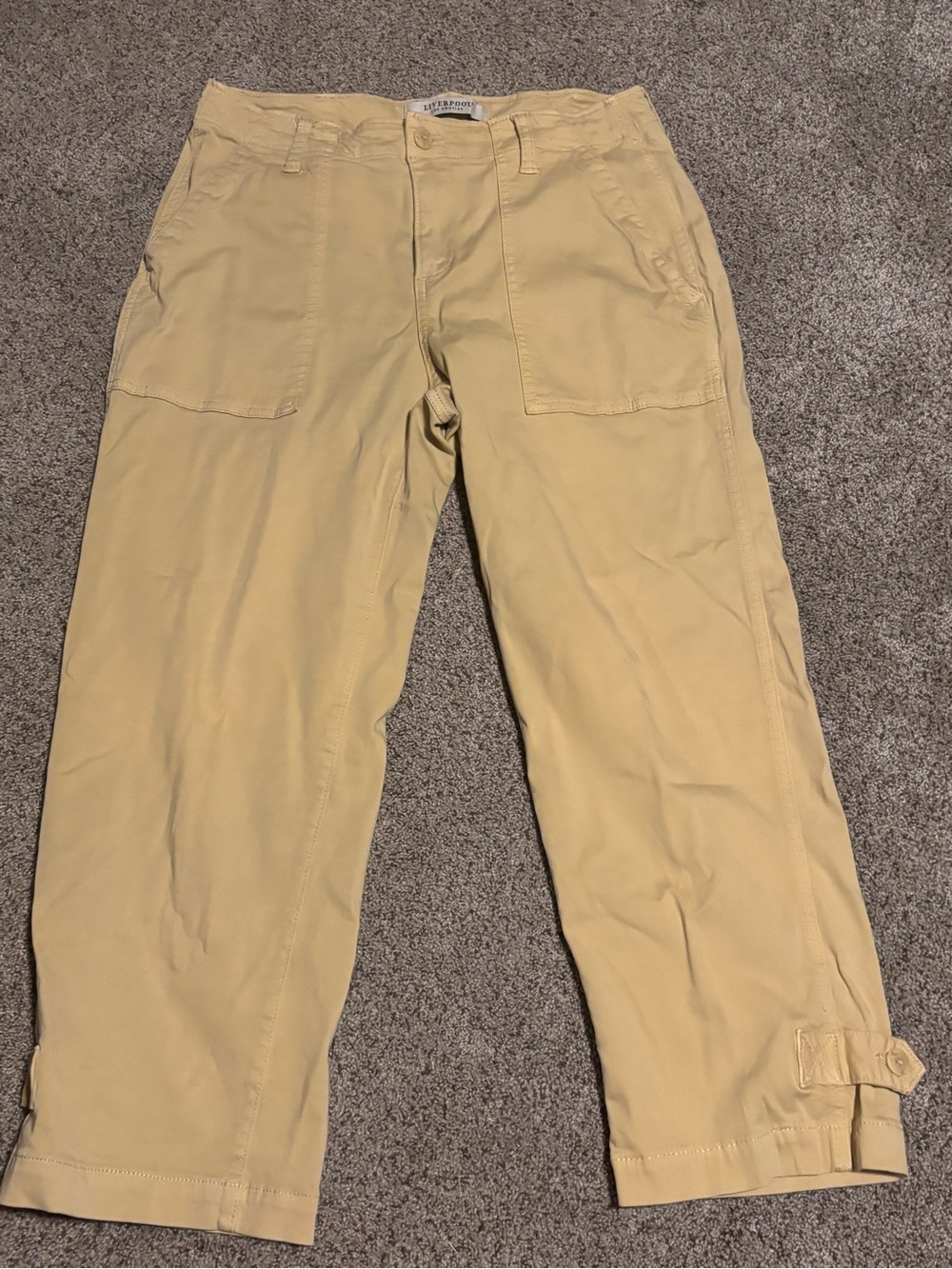 🌸Liverpool Women's Cropped Chino Pants in Light yellow Tan